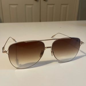 DITA Moddict Sunglasses White Gold Frame Brown Gradient Lens